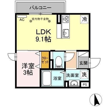 山形駅 徒歩16分 3階の物件間取画像